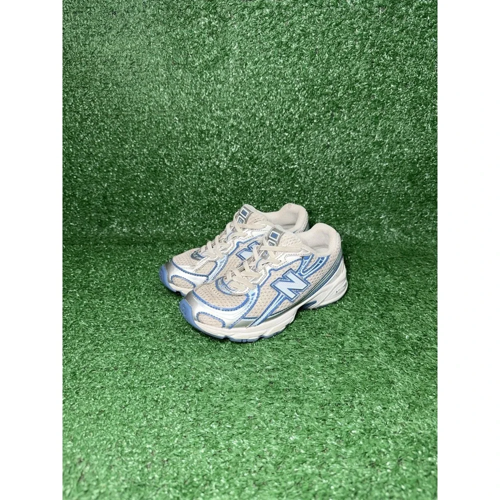 New Balance 740 Toddler Size 13C Blue Grey Walking Shoes Bungee Lace Sneakers
